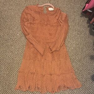 Anthropologie Terracotta Long Sleeve Dress